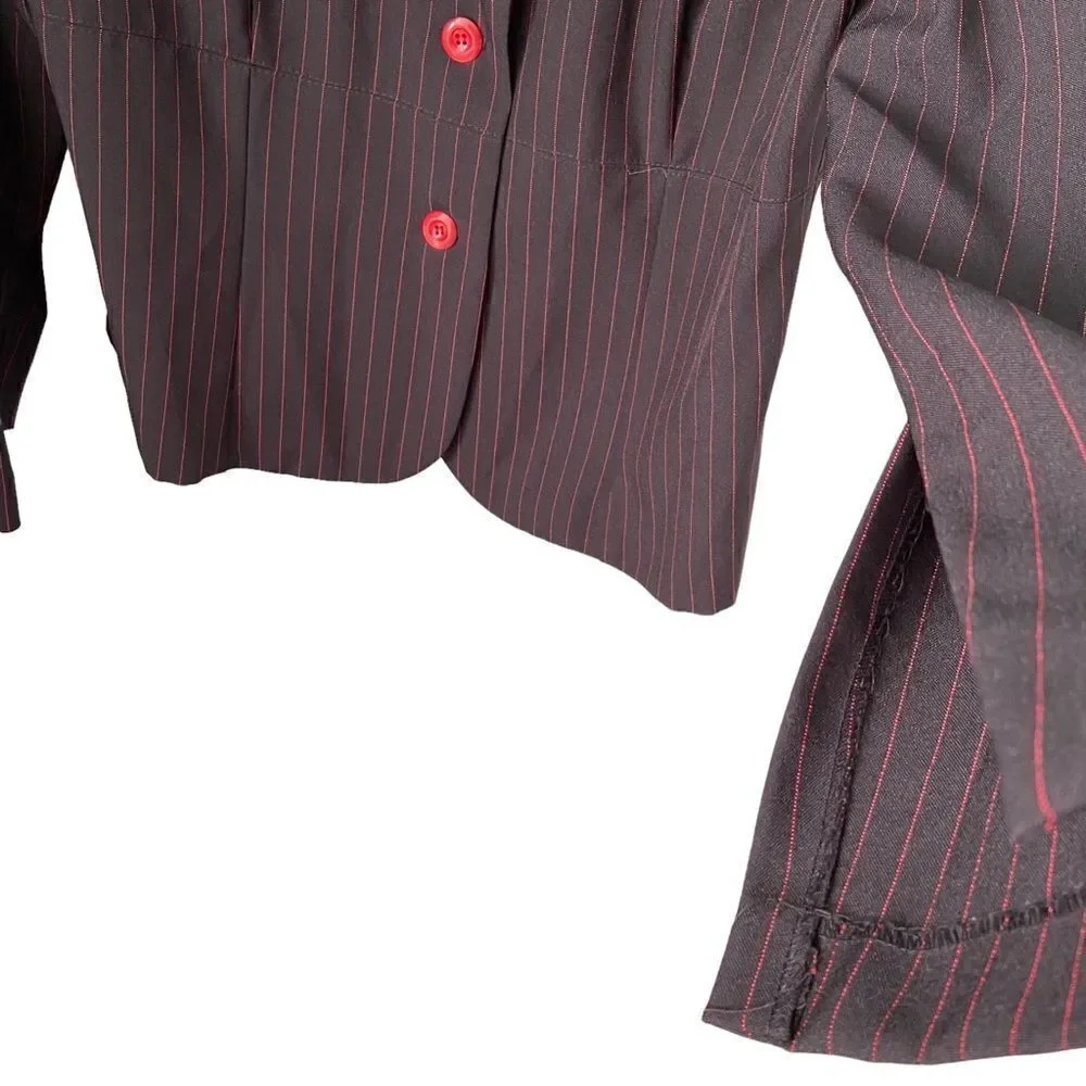 Vintage S.L. Fashions Made in USA Stripped Blazer in Size 16